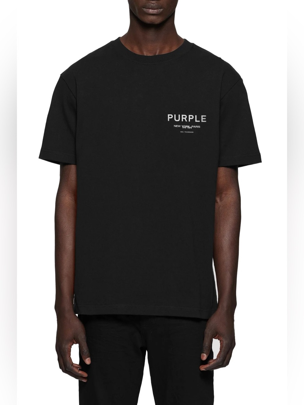 Purple brand Black Logo Short-Sleeve Crewneck T-Shirt -